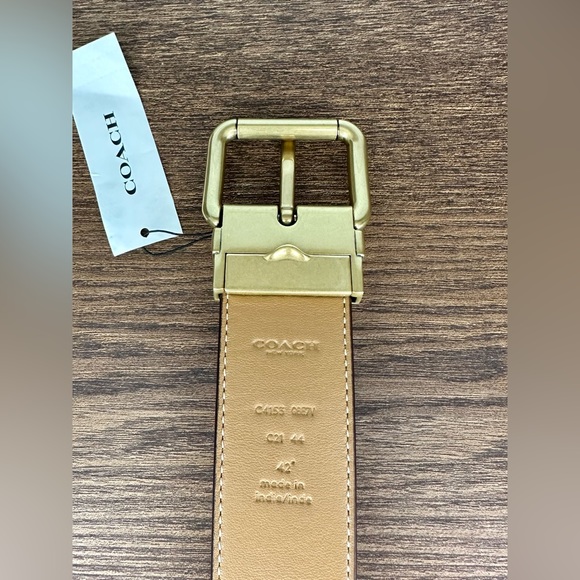 New Coach Roller Buckle Cut To Size Reversible Belt In Rainbow Signature Canvas - Picture 7 of 10